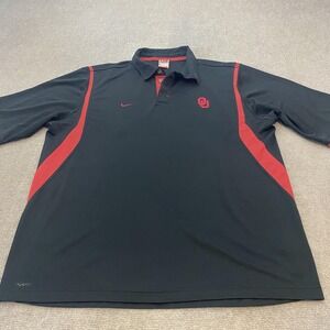 VTG Y2K Oklahoma Sooners Shirt Mens XL Black Red NCAA Football Nike Dri Fit